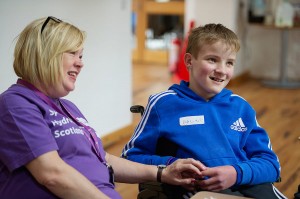 SBH Scotland support worker, Linda pictured with an SBH Scotland member