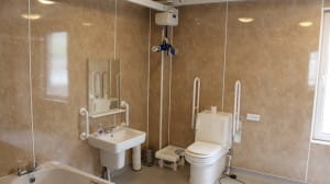 Tracking hoist from bathroom to profiling bedroom
