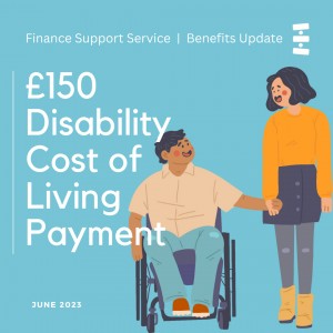 Graphic of man in wheelchair holding hand of lady stood beside him