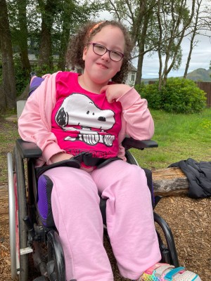 Girl in wheelchair