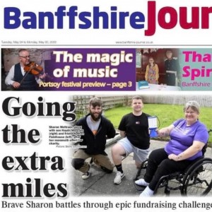 Image of Sharon as featured on front of Banffshire Journal
