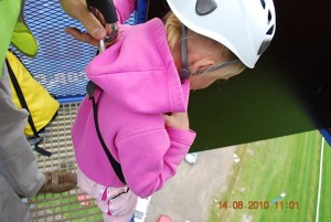 All ages can take part, young girl takes on the challenge