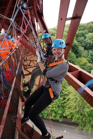 Participants at the Forth Bridge Abseil