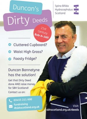 Duncan Bannatyne dressed for cleaning