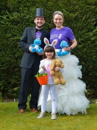 family dress up in fancy clothing during lockdown for SBH Scotland
