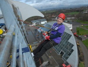 sbhscotland hero abseiling the Falkirk Wheel