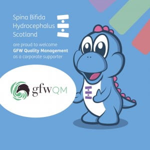 spiney the diney mascot graphic introducing GFW Quality Management to the charity