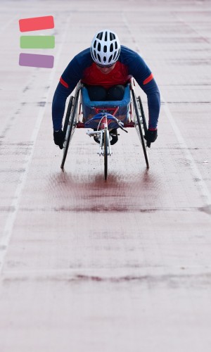wheelchair racer during road race