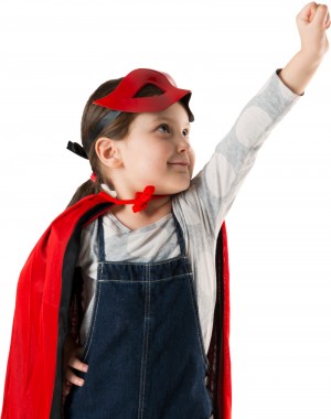 Super Hero girl taking part in 2.6 challenge