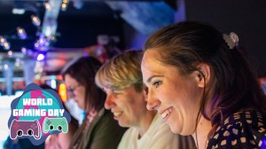 friends at a games arcade